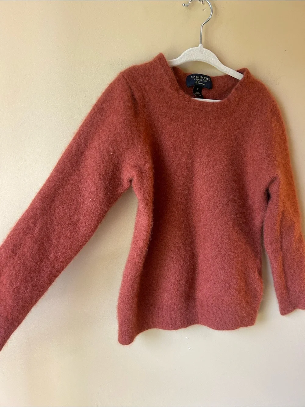 Charter Club 100% CASHMERE Sweater Girls Size Medium Orange Pullover Luxury - Picture 3 of 7